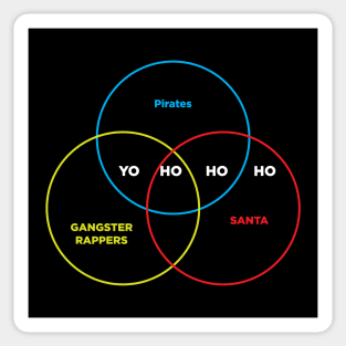 Santa, Gangster Rappers, Pirate Venn Diagram Sticker